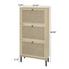 FONTOI 3 Door Shoe Rack with Feet and Foot Pads, Freestanding Shoe Storage Cabinet for Entryway, Living Room, Porch, Natural, 9.25"*48.98"*23.62" - 3 of 4