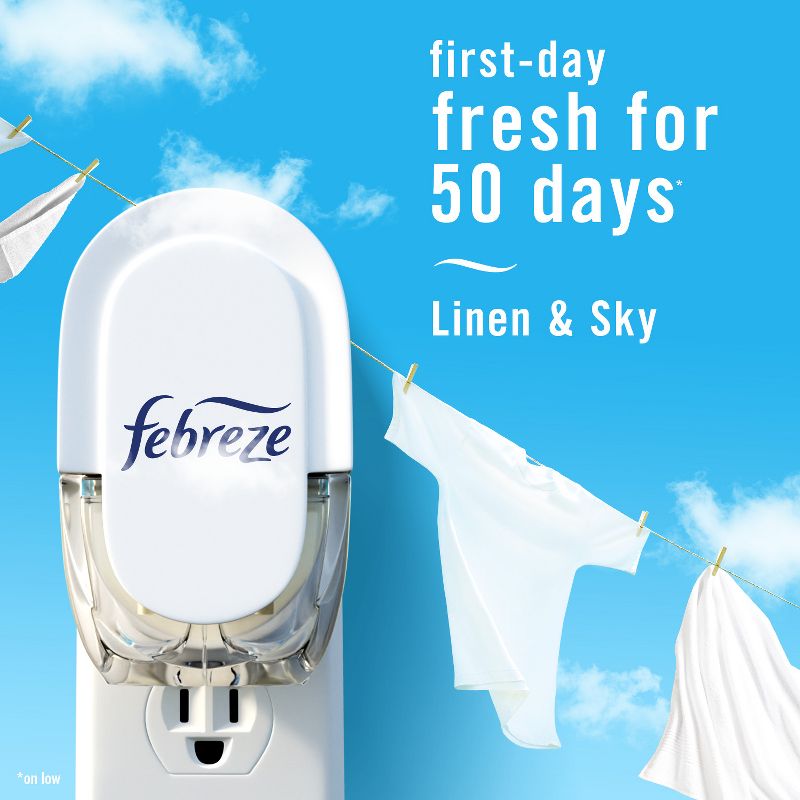 Febreze Odor-Fighting Fade Defy Plug Air Freshener Refill - Linen & Sky, 4 of 17