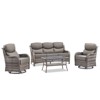 Gymojoy Outdoor Patio Sofa Coffee Table with Swivel Chairs - 3 of 4
