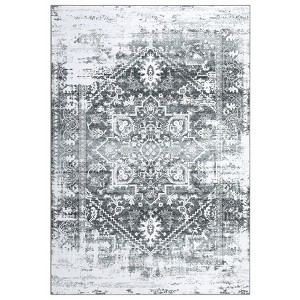 Vintage Floral Medallion Living Room Rugs, Soft Washable Non Slip Large Carpet for Bedroom Dining Room Office - 1 of 4