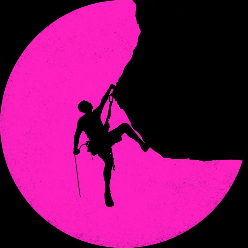 Women's Design By Humans Rock Climbing Color Moon By jirkasvetlik Racerback Tank Top, 2 of 3