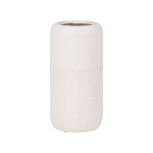 Sagebrook Home Ceramic Vase Contemporary Grooved Design Decorative Table Accent - 1 of 4