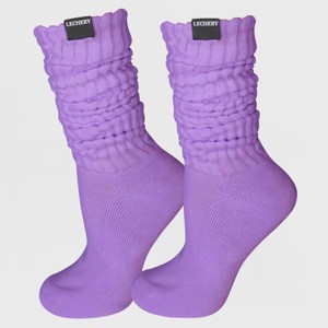 LECHERY Unisex Scrunch Slouchy Woven Tab Socks (1 Pair) - 1 of 4
