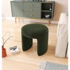 Meridian Furniture,Bowen Faux Shearling Teddy Fabric Ottoman/Stool - 2 of 4