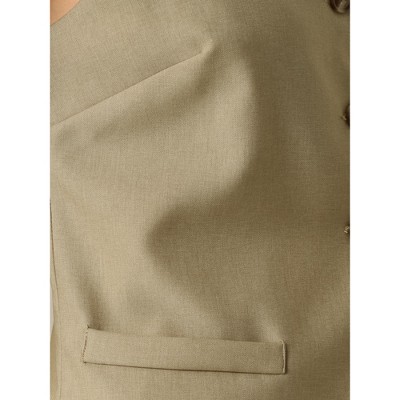INSPIRE CHIC Women's Office Vest Square Neck Dressy Suit Waistcoat Khaki Large — фото 5