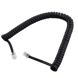 Unique Bargains Black RJ9 Telephone Phone Modem Coil Line Cord Cable 23.6cm Long - 1 of 3