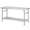 60" x 24" Stainless Steel Folding Table - 920 LBS Commercial Foldable Prep Table, Metal Worktable with Adjustable Undershelf and Lockable Casters - 4 of 4