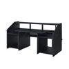 Synthetic Wood Rectangular Music Desk with 2 Open Compartments, Upper Shelf, and Earphone Rack - 2 of 4