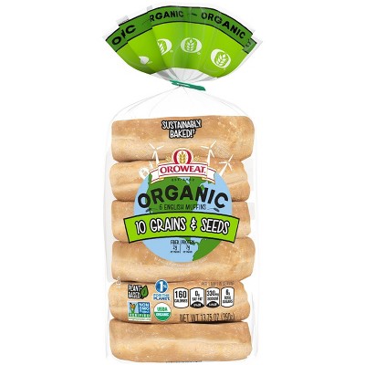 Oroweat Organic 12 Grains & Seeds English Muffins - 13.75oz