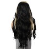 Unique Bargains Women's Water Ripple Curls Hair Extensions High Temperature Fiber 22in Black 1 Set - 2 of 3