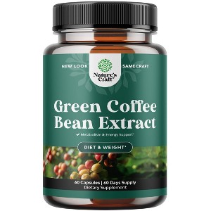 Natural Raw Green Coffee Bean Supplement, Nature's Craft, 60 Capsules - 1 of 4