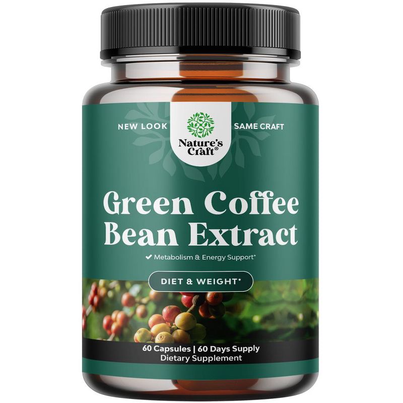 Natural Raw Green Coffee Bean Supplement, Nature's Craft, 60 Capsules, 1 of 6