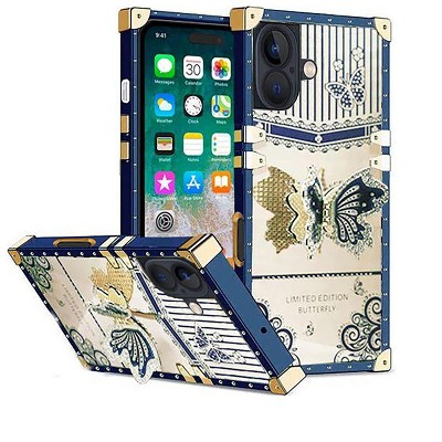 Entronix Case Compatible with iPhone 16 - [Rectangular] Luxury Butterfly Grip Stand