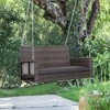 Resenkos 2-Person Wicker Swing Bench, Outdoor Patio Swing Chair With Cushions,  Perfect for Garden, Orange - 3 of 4