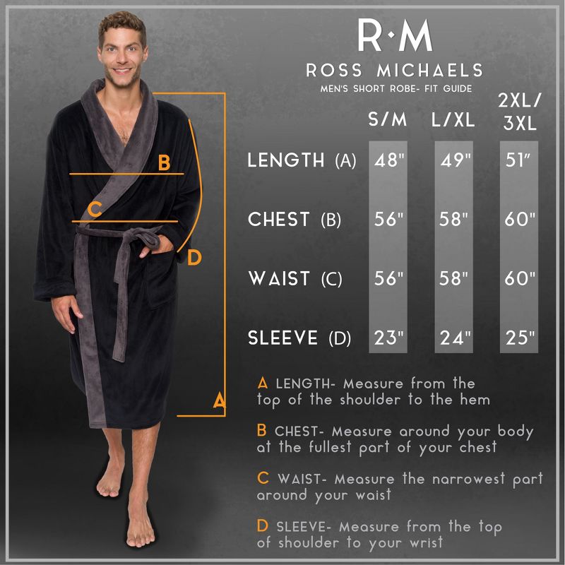 Ross Michaels - Men's Plush Luxury Hooded Bathrobe, 4 of 8