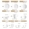 vancasso 50 Piece ivory White Plate and Bowl Sets, Porcelain Dishes with Plates, Bowls, Cups and Saucers, Mugs, Egg Cups, Sugar/Milk Pot for 6 People - 2 of 4