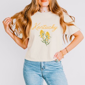 Simply Sage Market Kentucky Flower Colorful Boxy Crop Top - 1 of 4