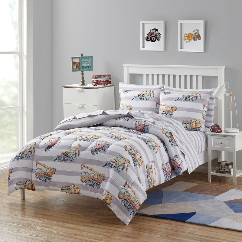 Construction Trucks Kids Printed Bedding Set Includes Sheet Set by Sweet Home Collection™, 2 of 6