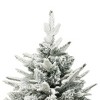 vidaXL LED Artificial Christmas Tree - Flocked Snow, Green, 82.7" - includes Balls & Steel Stand - 3 of 4