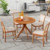 Costway 35.5 Inch Patio Wood Dining Table with Slatted Tabletop & Curved Legs for Backyard - 4 of 4