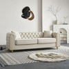 86'' Fabric Upholstered Tufted Sofa with Gold Details and 2 Pillows, Luxury Modern Style for Living Room - 2 of 4