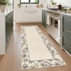 Floral Bordered Rugs for Living Room Bedroom Soft Washable Low Pile Non-Slip Modern Rug - 2 of 4