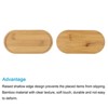 Unique Bargains Indoors Bamboo Oval Flower Drip Tray Plant Pot Saucer 16.7x8cm 4 Pcs - 4 of 4