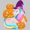 Men's Design By Humans Cute Unicorn With Jack O Lantern Halloween T Shirt By thebeardstudio T-Shirt - 2 of 4
