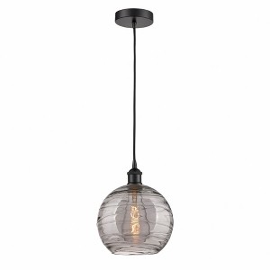 Athens Deco Swirl - 1 Light Mini Pendant In Industrial Style-12.75 Inches Tall and 10 Inches Wide - 1 of 1