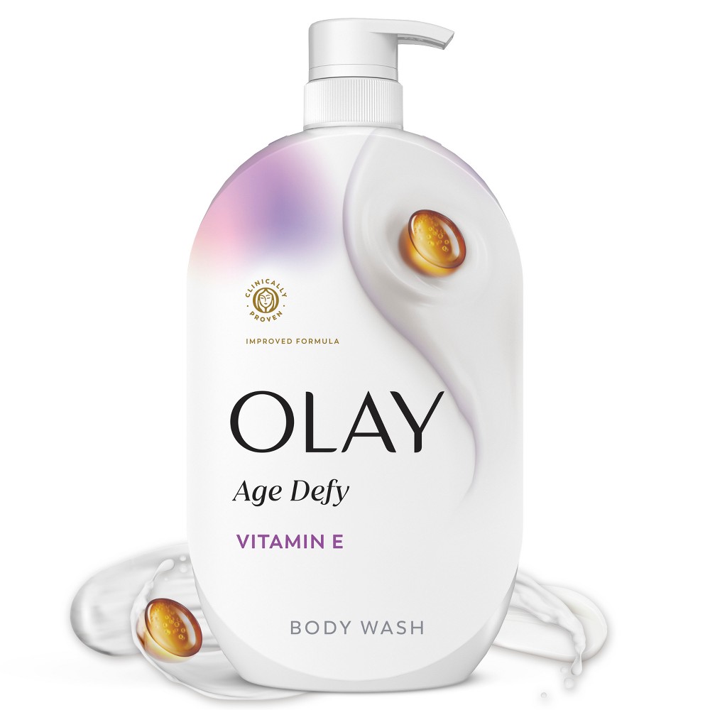 Photos - Shower Gel Olay Ultra Moisture Age Defy Vitamin E, Vitamin B3 and Hyaluronic Blend Body Wash - 35 fl oz 