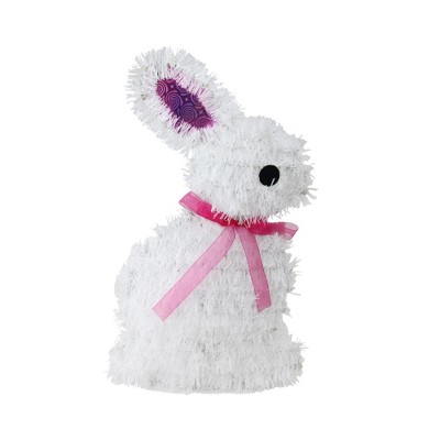 Northlight 14" Tinsel Easter Bunny Rabbit Spring Window Decoration - White/Purple