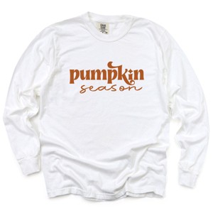 Simply Sage Market Pumpkin Season Cursive Garment Dyed Long Sleeve - 1 of 4