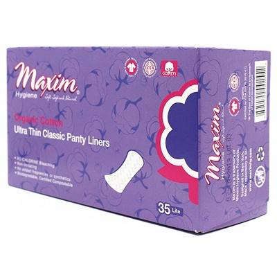 Maxim Organic Cotton Ultra Thin Classic Panty Liners 35Ct CASE OF 12