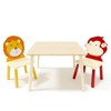 GlasFlength Accent Table Sets, Toddler Activity Play Dining Study Desk with Chairs, for Reading, Drawing, Playing, Beige, 23.6"*23.6"*17.3" - 2 of 4
