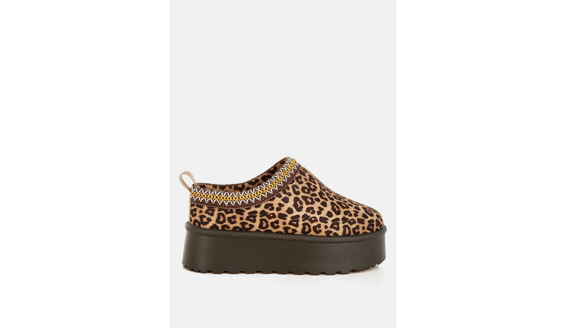 Ottawa Microfiber Leopard Print Snow Boots Women