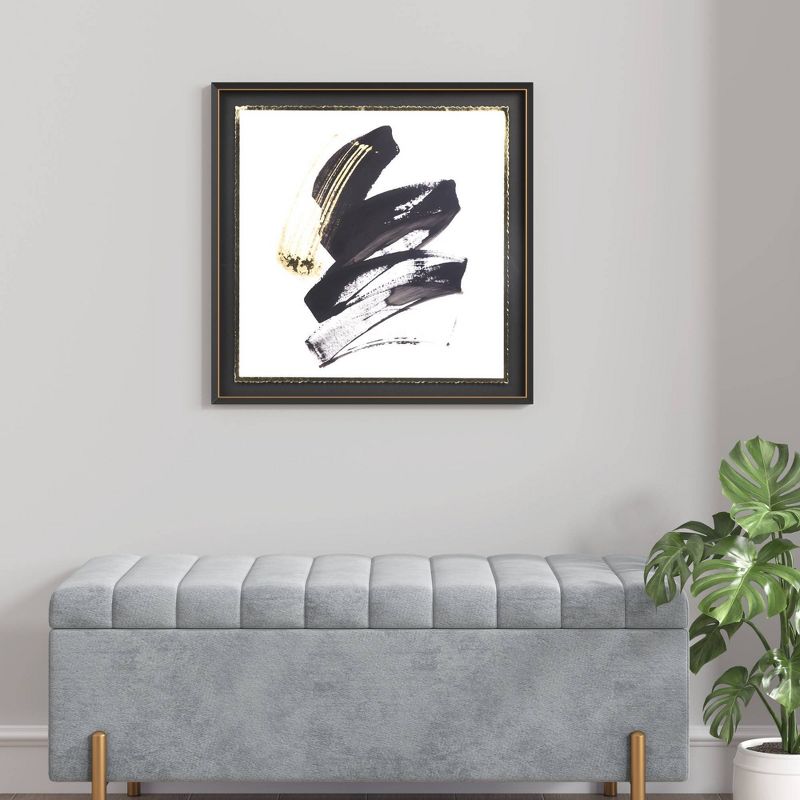 Abstract Talon Framed Glass and Single Matted Foiled Deckle Edge Wall Art Black - Madison Park, 2 of 9