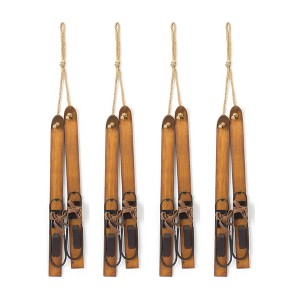 Wooden Ski Ornament Set Hanging Holiday Decor – 30 Inch by Melrose - 1 of 3