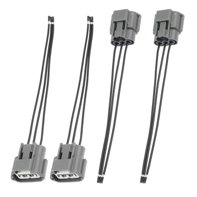 Unique Bargains Ignition Coil Connectors Plug Wiring Harness Pigtail for Nissan J48817102 Black 4pcs