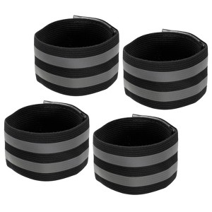 Unique Bargains Reflective Bands for Arm Wrist Ankle Leg 14x2 Inch Strip Green 4 Pack - 1 of 4