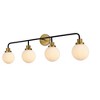 Elegant Lighting Hanson 4 lights bath sconce in black with brass with frosted shade - 3 of 4