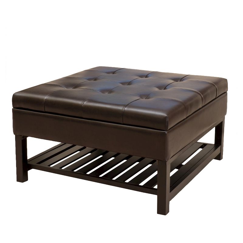 Miriam Wood Storage Ottoman - Brown - Christopher Knight Home, 1 of 6
