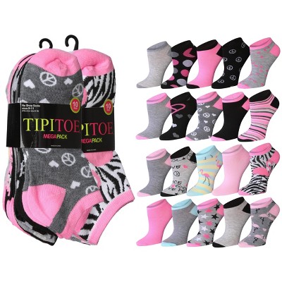 Tipi Toe Womens 20 Pack Colorful Chic Harmony Patterned Low Cut/No Show Socks