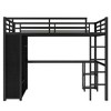 KWPZQEB Loft Bed Frame with Built-in Wardrobe, High Loft Bed Frame with Storage Shelves&Desk, No Box Spring Required, Easy Assembly - 4 of 4