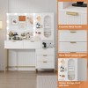 Vanity Mirror with Lights and Table & Power Outlet, Makeup Vanity Table with 12 Bulbs, 5 Drawer - 3 of 4