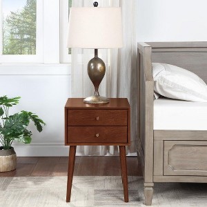 Modern Nightstand, Bedside Table With Drawer & Solid Wood Legs, Multifunctional Side Table With Storage Space For Bedroom Dorm Small Spaces - 1 of 4