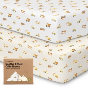 KeaBabies 2pk Soothe Fitted Crib Sheets Neutral, Organic Baby Crib Sheets, Fits Standard Nursery Baby Mattress - 1 of 4