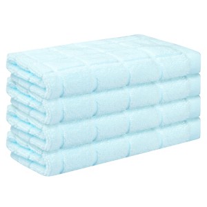 Unique Bargains Bathroom Highly Absorbent Fast Drying Cotton Washcloths 13" x 13" - 1 of 4