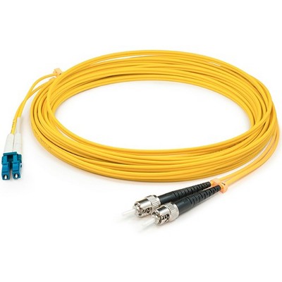AddOn 8m LC (Male) to ST (Male) Yellow OS1 Duplex Fiber OFNR (Riser-Rated) Patch Cable - 100% compatible and guaranteed to work