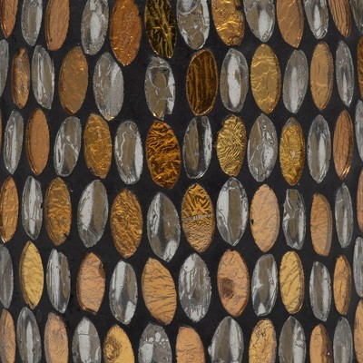 Bronze and Copper Mosaic Glass Decorative Vase, 9"