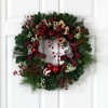 Nearly Natural 24” Christmas Pine Artificial Wreath with Pine Cones and Ornaments - 2 of 3
